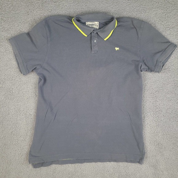 Aeropostale Polo Shirt Men's XL‎ Gray Factory Distressed Short Sleeve - Picture 1 of 12